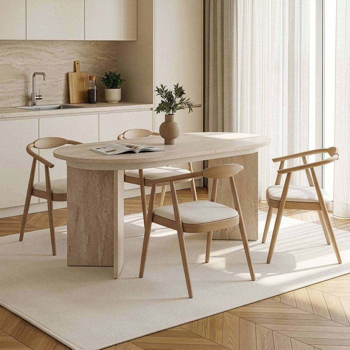 NORDVÄRK Sorell spisebord, m. 1 tillægsplade, oval, produktbillede 11 af 12, Spiseborde hos HomeNordic