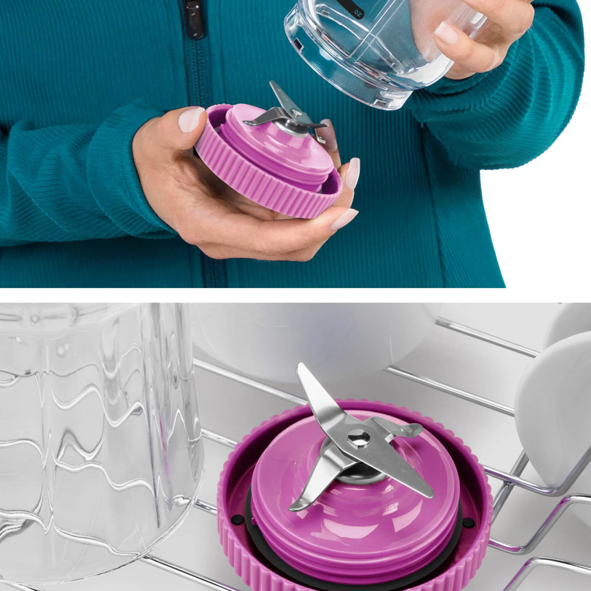 Flex bærbar blender 590 ml, violet, produktbillede 6 af 6, Blendere hos HomeNordic