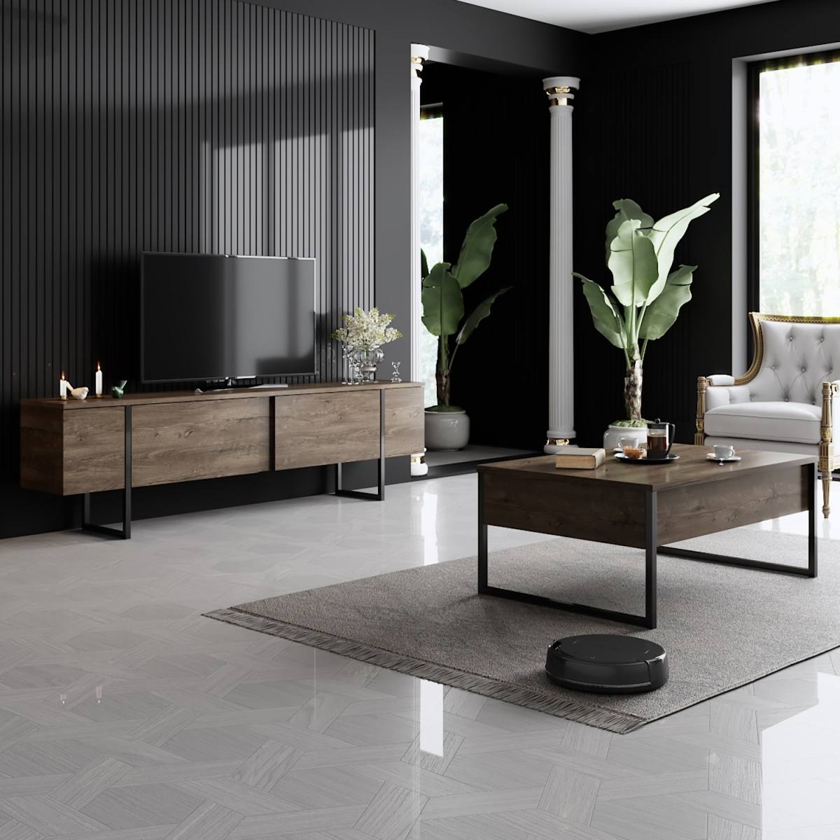 NORDVÄRK Luxe TV-bord, m. låger, produktbillede 7 af 8, TV-borde hos HomeNordic