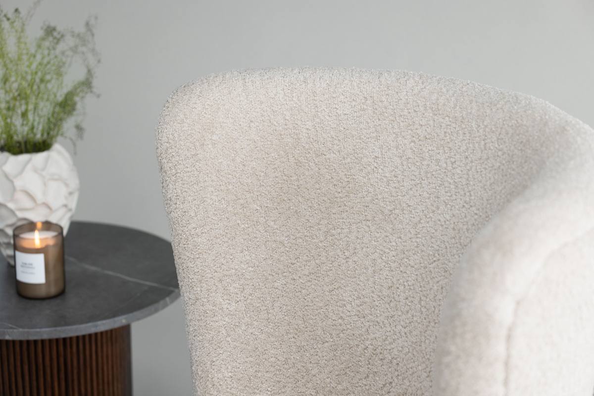 Ben- Lænestol med høj ryg i beige boucle stof, produktbillede 3 af 10, Lænestole hos HomeNordic