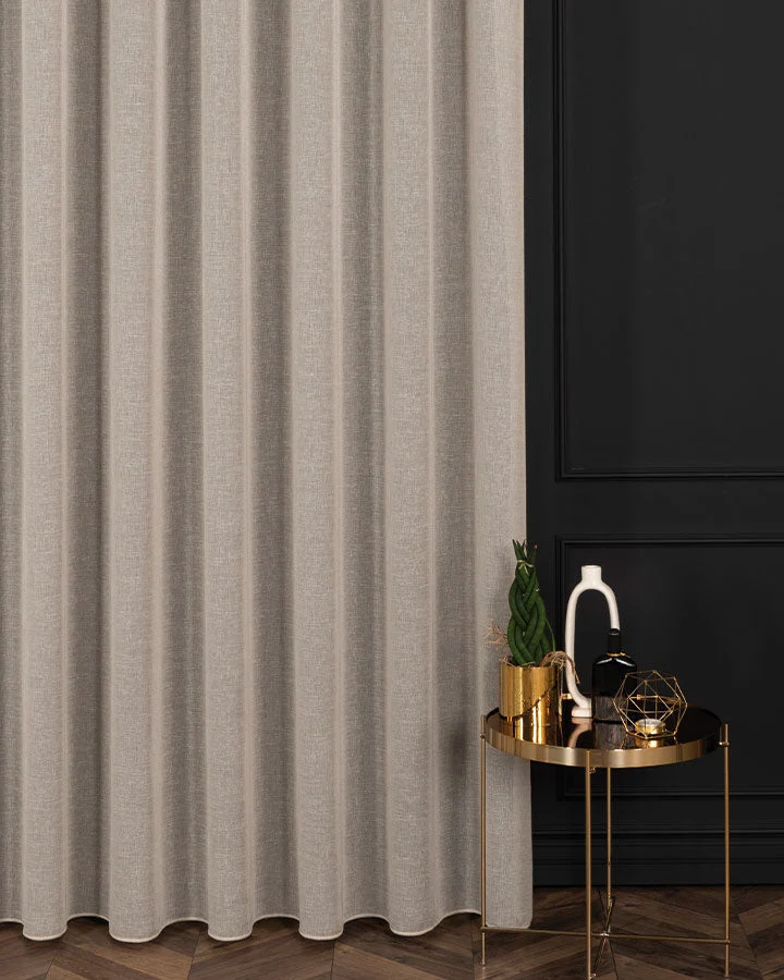 PETRA – Tyndt wavegardin, Beige, Gardiner hos HomeNordic
