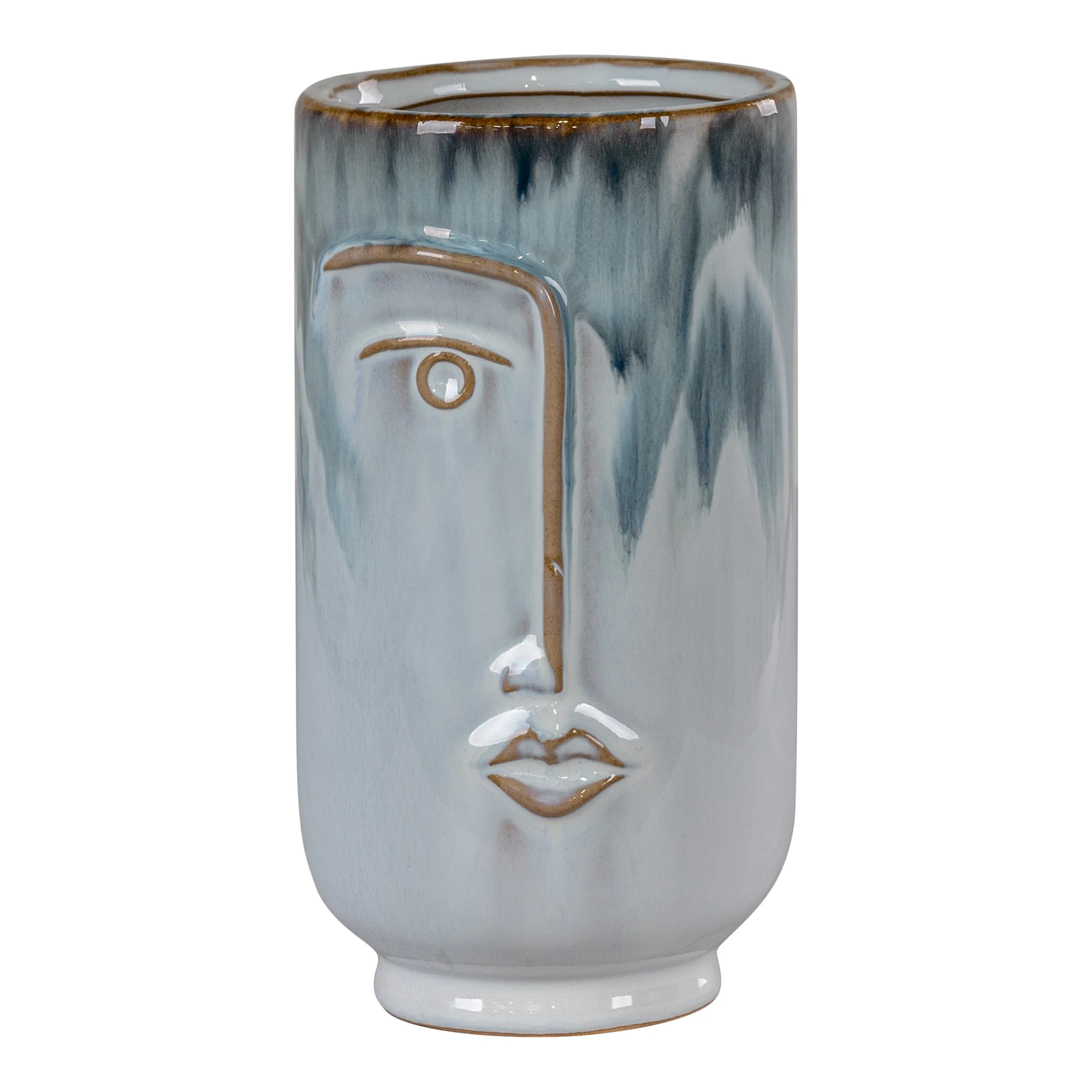 Vase - Vase, Keramik, Blå Ø9X17 Cm, Vaser hos HomeNordic