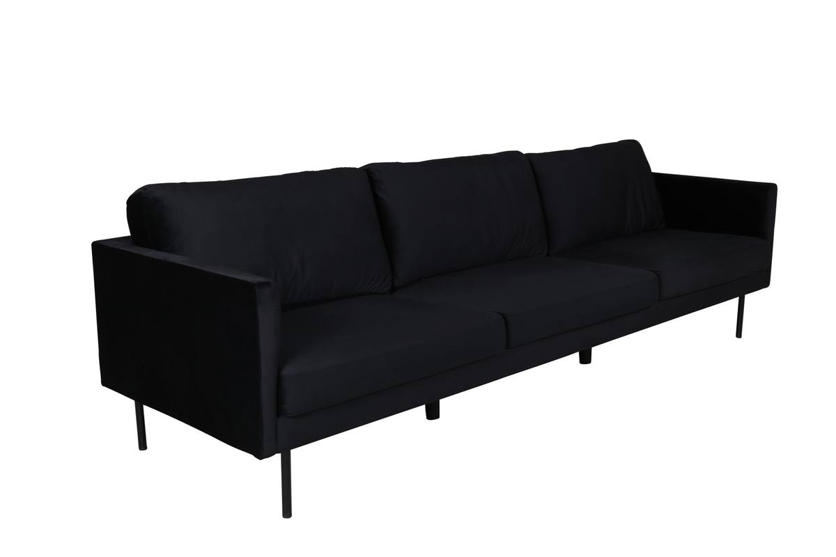Polar - Sofa 3-personers i sort fløjl, produktbillede 2 af 8, Sofaer hos HomeNordic