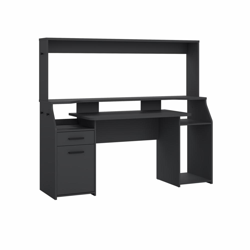 Prestige computerbord 170 cm bred med reol i sort, Skriveborde hos HomeNordic
