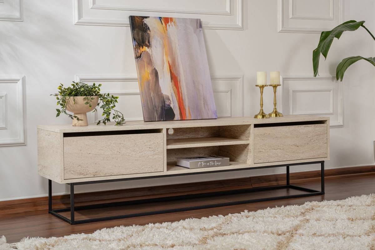 NORDVÄRK Escape 180 TV-bord, m. 1 hylde og 2 skuffer, produktbillede 11 af 12, TV-borde hos HomeNordic