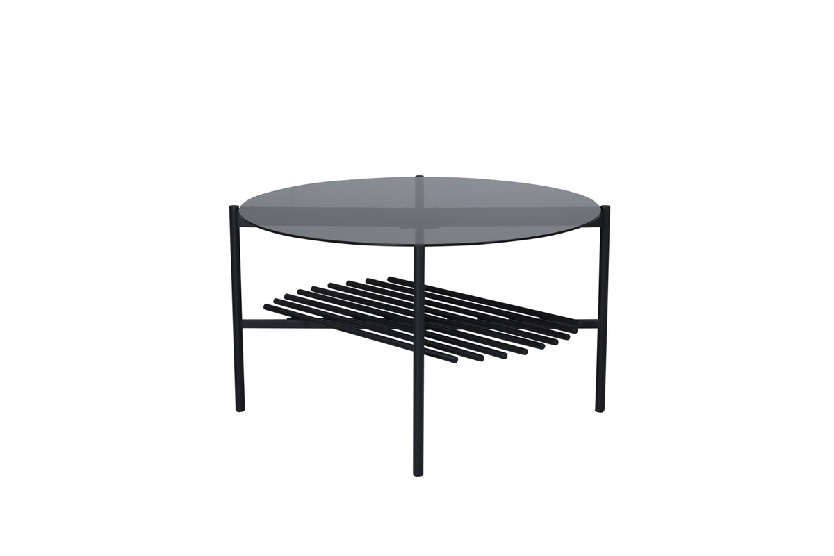 Bodia - Sofabord i røgfarvet glas og sort metal, produktbillede 2 af 9, Moderne designs hos HomeNordic