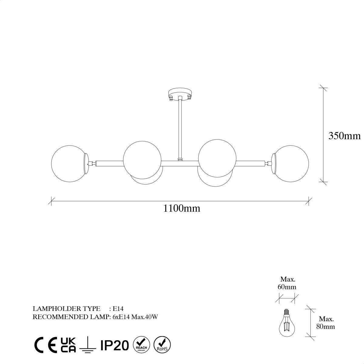 LUMI Loures loftlampe, produktbillede 2 af 6, Loftlamper hos HomeNordic