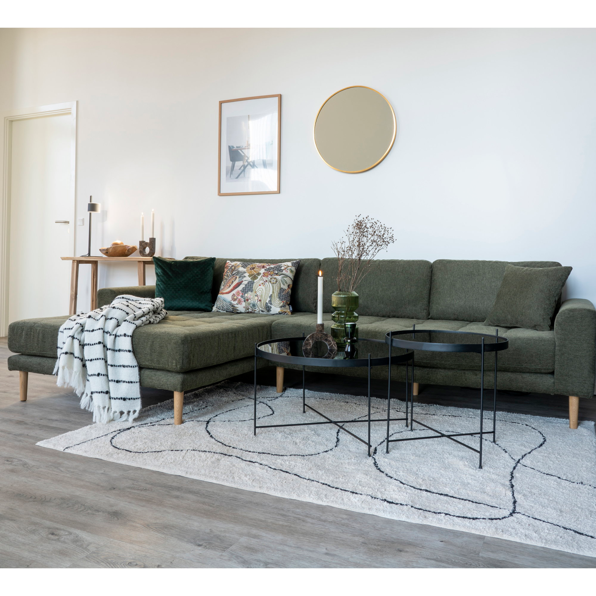 HOUSE NORDIC TAMPA TÆPPE NATURFARVET BOMULD PRINT, produktbillede 2 af 2, Tæpper hos HomeNordic