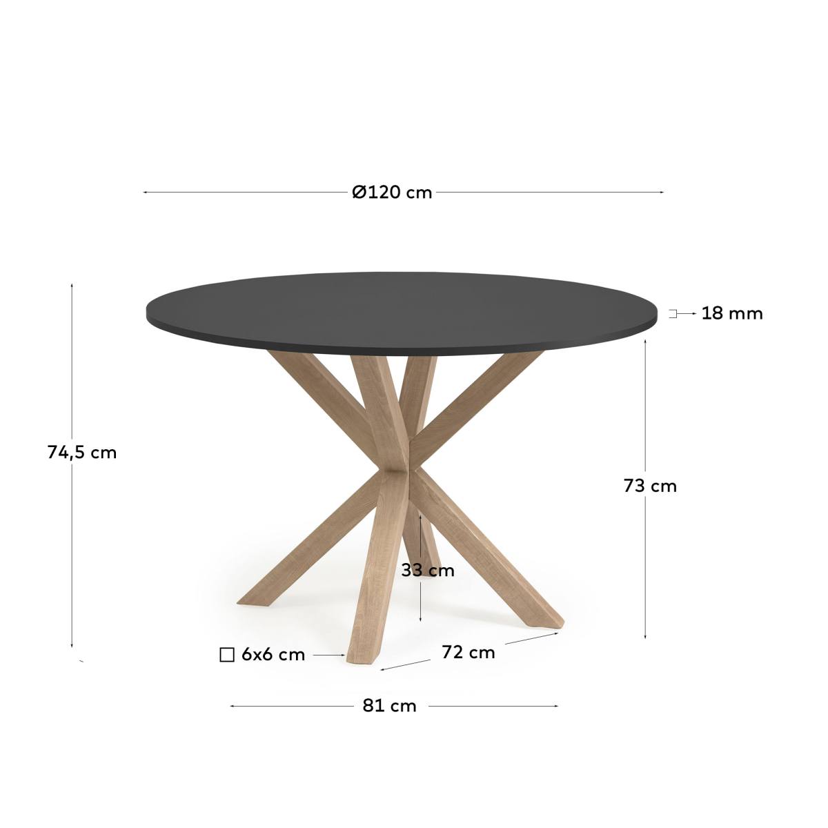 KAVE HOME Fuld Argo spisebord, rund, produktbillede 2 af 7, Spiseborde hos HomeNordic