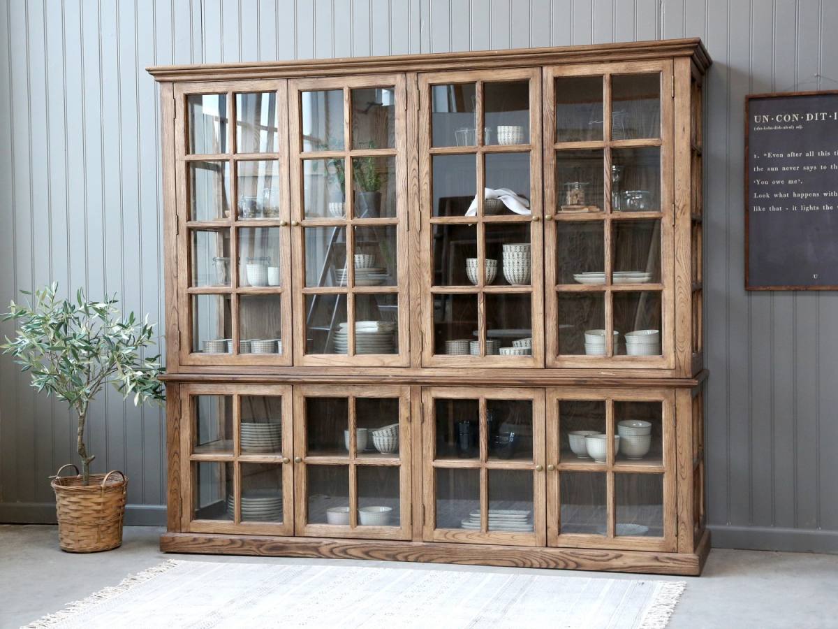 CHIC ANTIQUE MARSEILLE VITRINESKAB M/8 LÅGER GENBRUGSTRÆ, produktbillede 2 af 11, Vitrineskabe hos HomeNordic