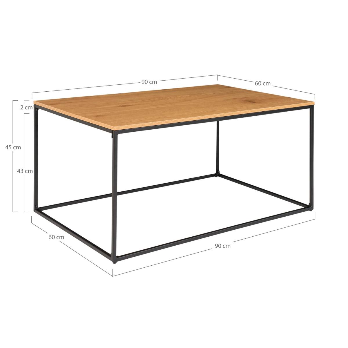 Zeta - Sofabord i sort metal og egelook plade, produktbillede 6 af 11, Moderne designs hos HomeNordic