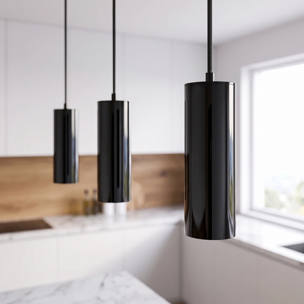 MALM E14 sort cylinder pendel, Pendler hos HomeNordic