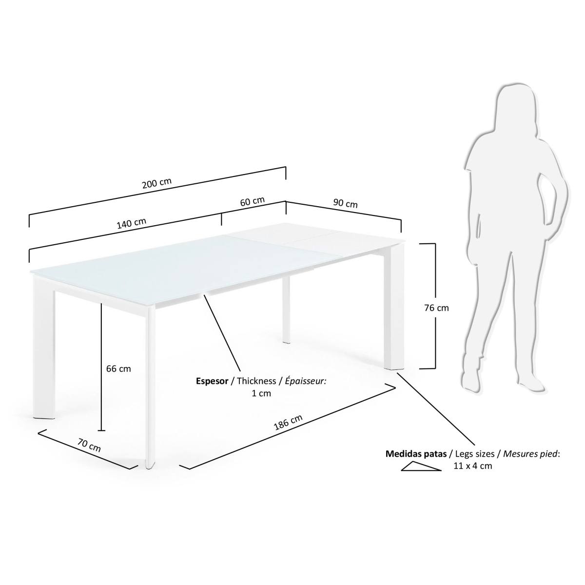 KAVE HOME Axis spisebord, m. butterflybordplade, produktbillede 2 af 6, Spiseborde hos HomeNordic