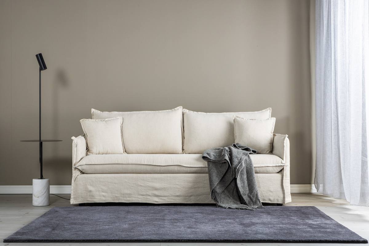 Stella - Sofa, 3-personers med stof i beige bomuld – billede 3