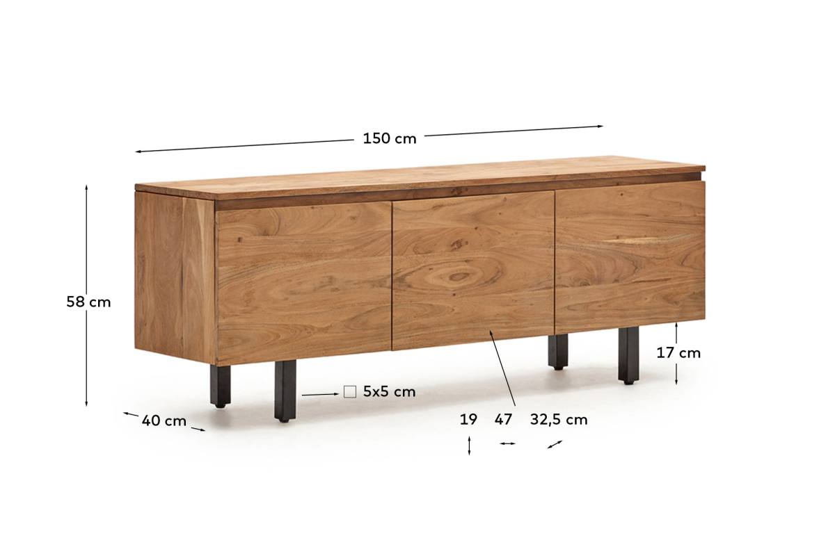 KAVE HOME Uxue TV-bord, m. 3 låger og 3 hylder, produktbillede 2 af 6, TV-borde hos HomeNordic