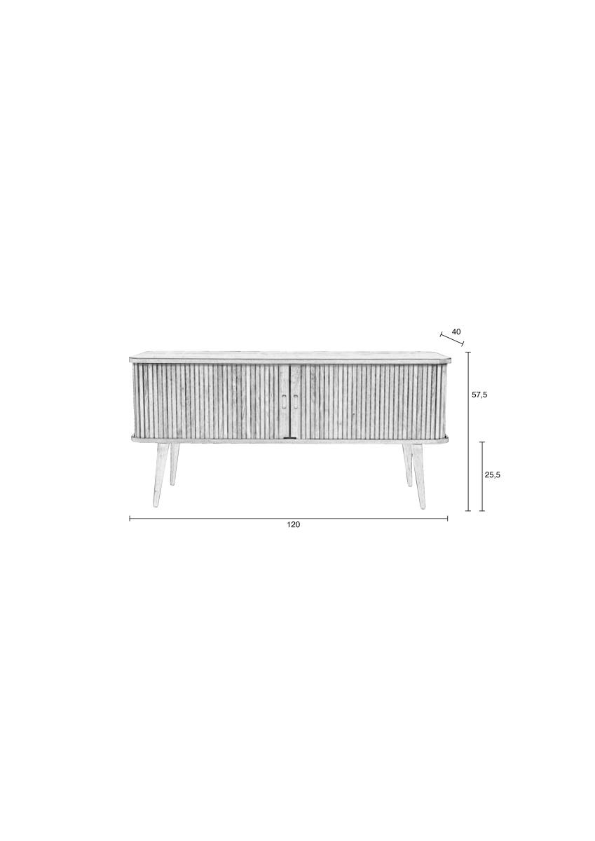 ZUIVER Barbier TV-bord, m. 2 skydelåger, produktbillede 2 af 14, TV-borde hos HomeNordic