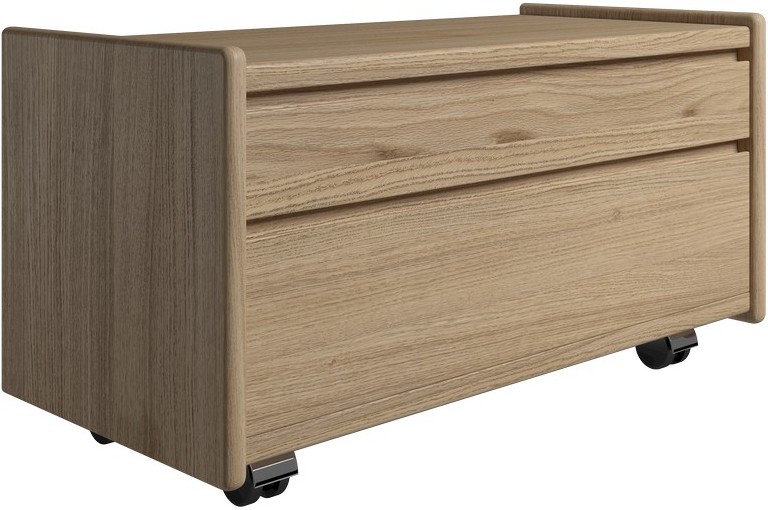Krone sengebord i olieret egefiner 80 cm bred med 2 skuffer, Sengeborde hos HomeNordic