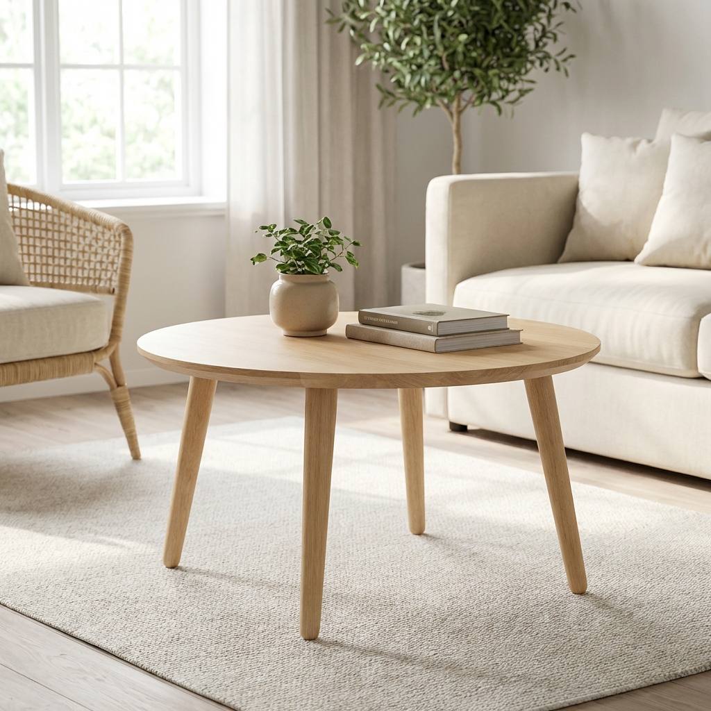CT 10 - sofabord i massiv bøg, ø 90 cm, Nordisk design hos HomeNordic