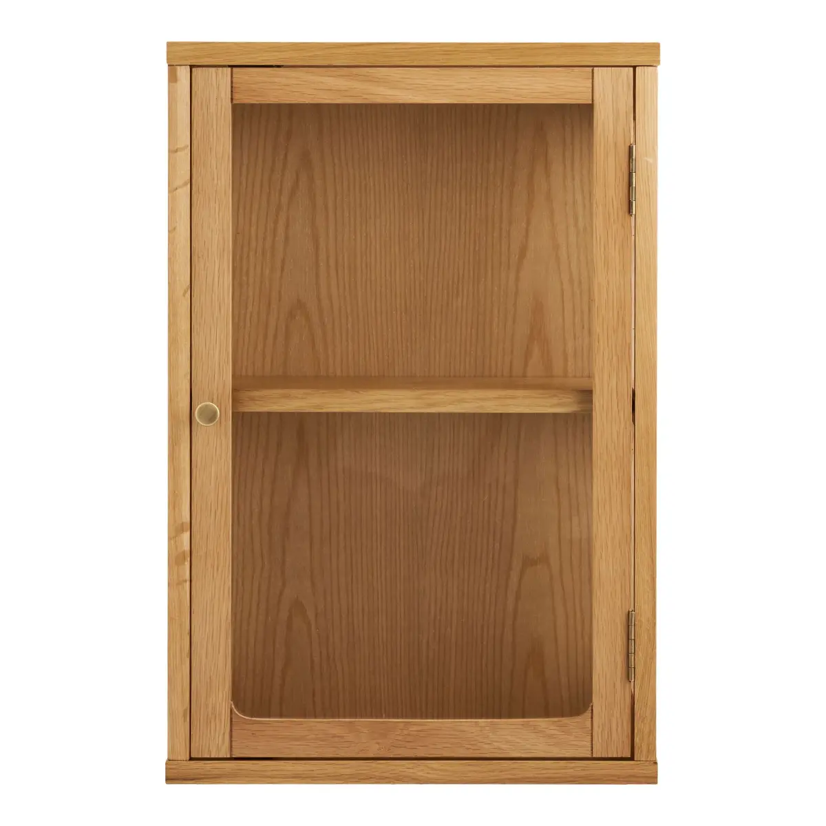 Zamora Væghængt Vitrine - Væghængt Vitrine, Eg/Egefiner/Hærdet Glas, Natur 20X40X60 Cm
