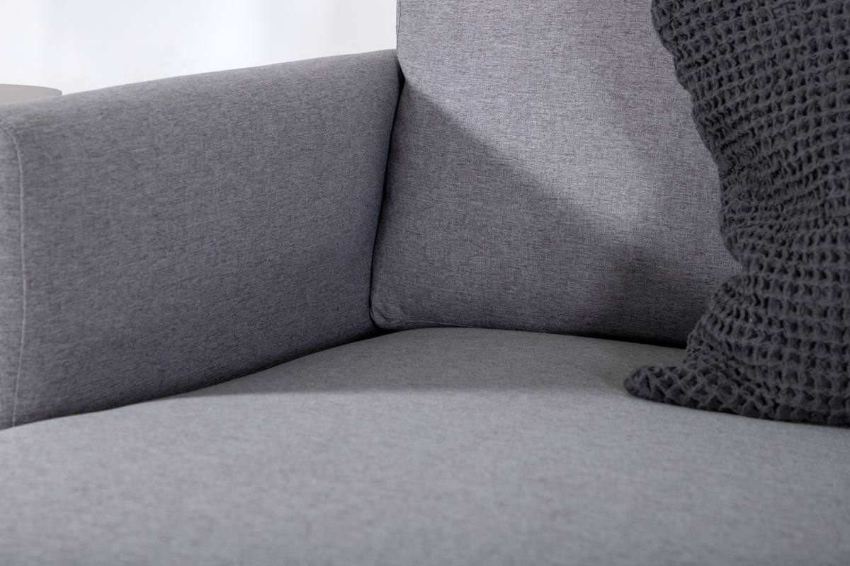 Polar - Sofa i U-form med gråt polyester stof – billede 9