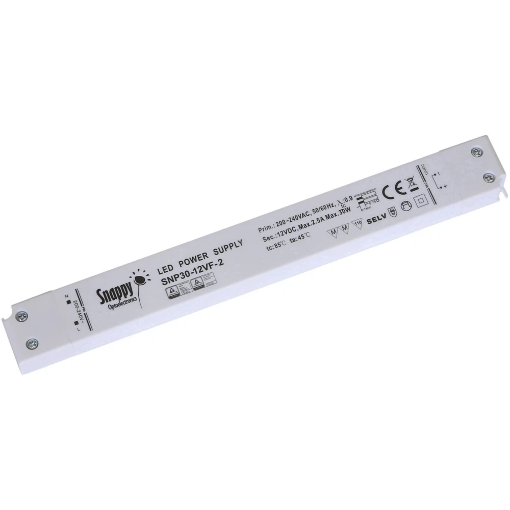 Kvalitets 12V Slim LED Driver 30W, Strømforsyninger hos HomeNordic