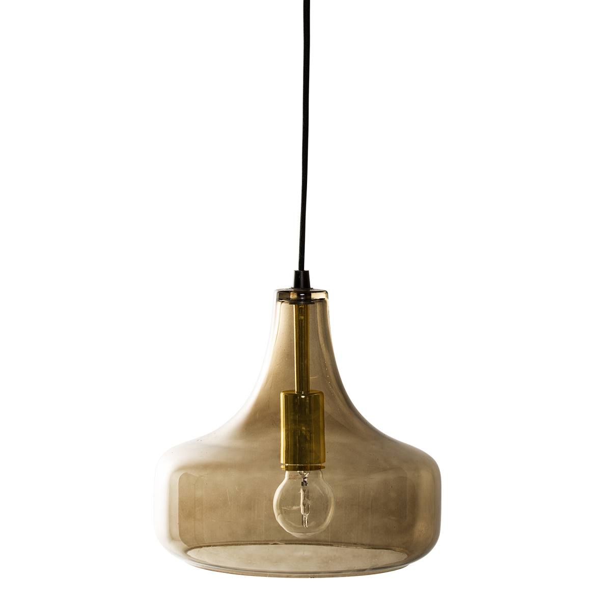 BLOOMINGVILLE Yuser Pendel, Brun, Glas, D25,5xH23 cm, Pendler hos HomeNordic