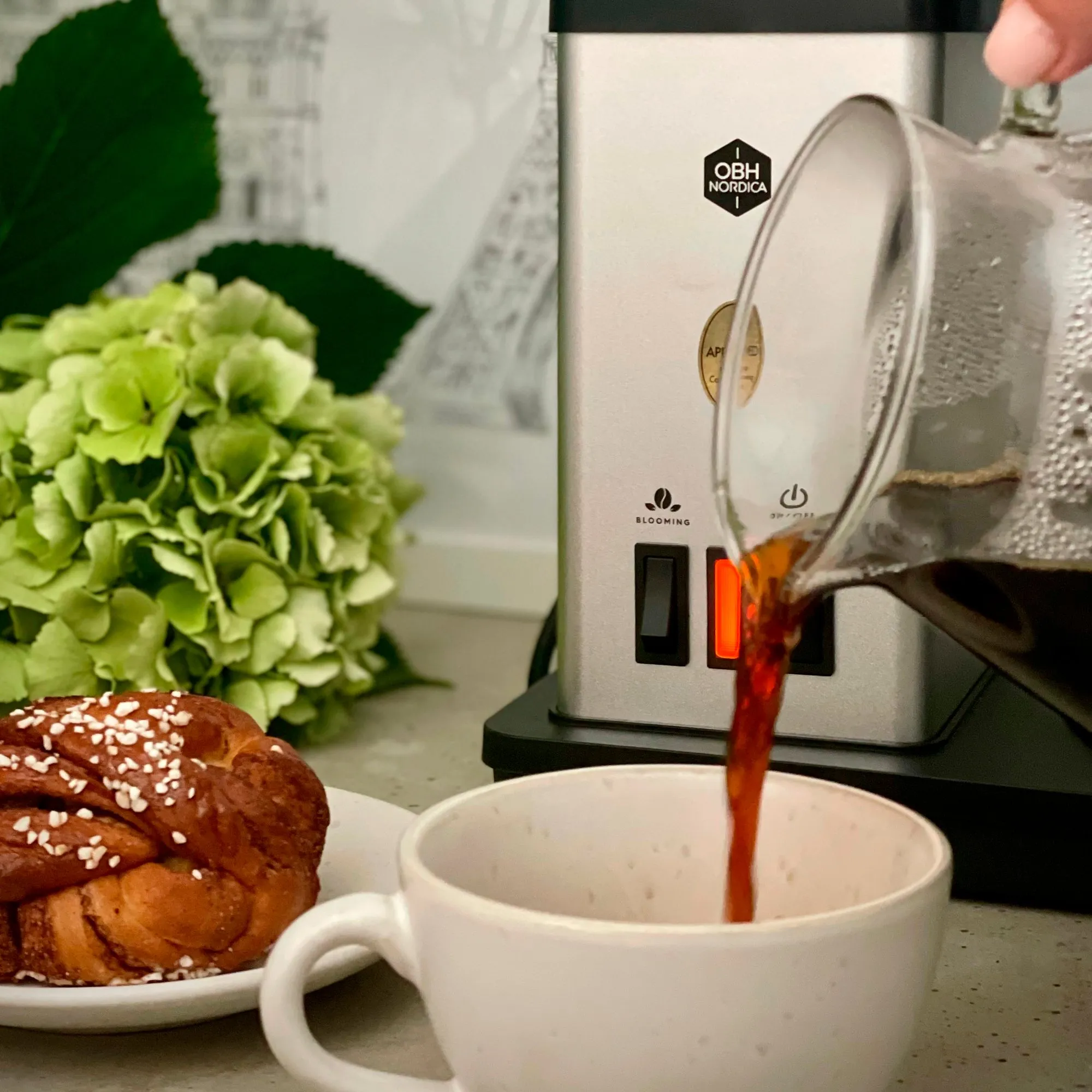 Blooming Coffee Maker 1,25 liter, sølv, produktbillede 6 af 9, Kaffemaskiner hos HomeNordic
