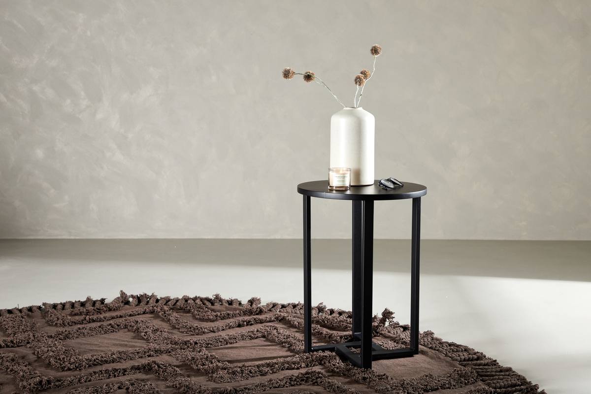 Junior - Sofabord i sort metal og sort træ, diameter 40 cm., produktbillede 3 af 7, Moderne designs hos HomeNordic