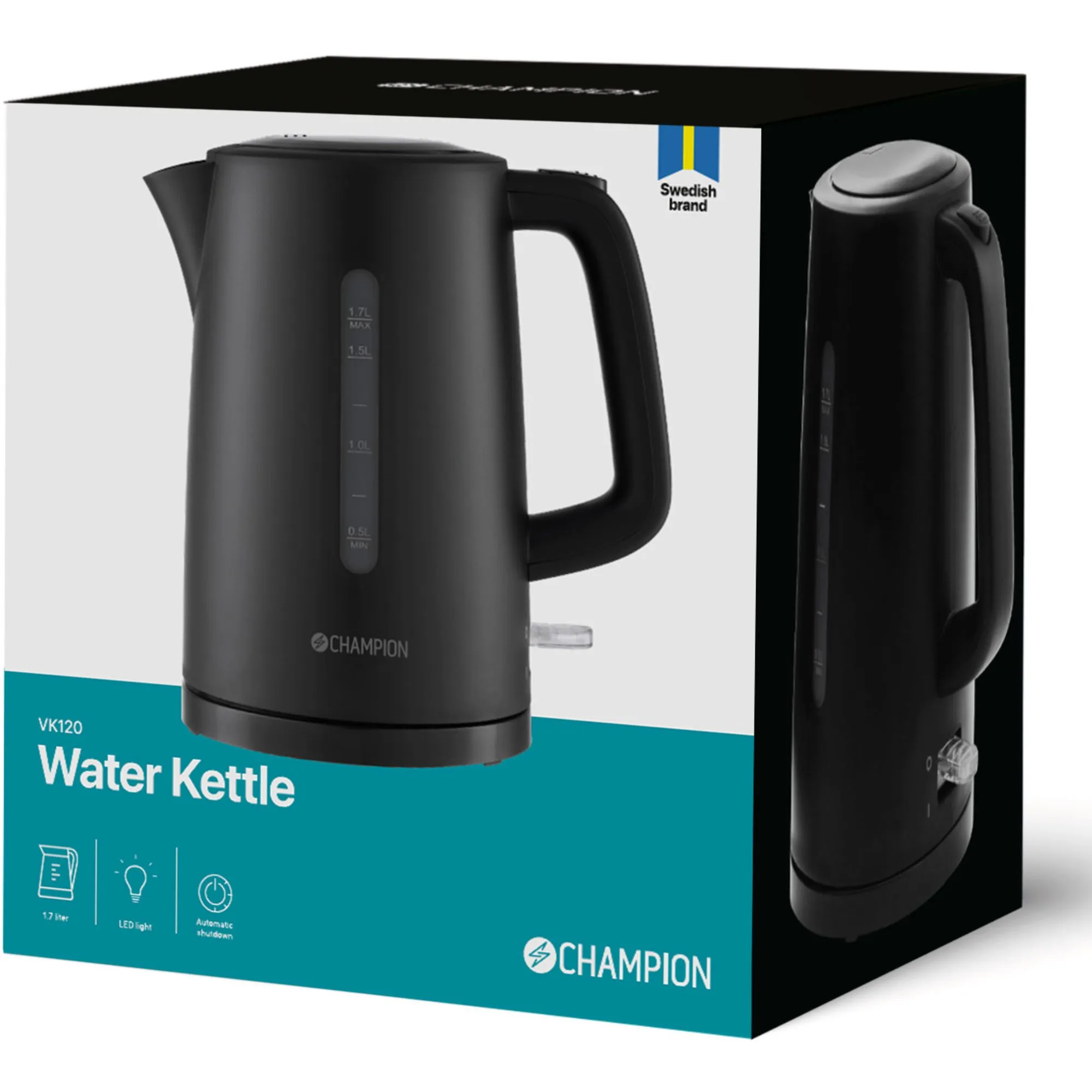 VK120 Elkedel 1,7 liter, matsort, produktbillede 3 af 4, Elkedler hos HomeNordic
