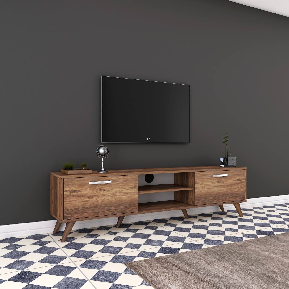 NORDVÄRK A9 TV-bord, m. 2 låger og 1 hylde, produktbillede 8 af 11, TV-borde hos HomeNordic