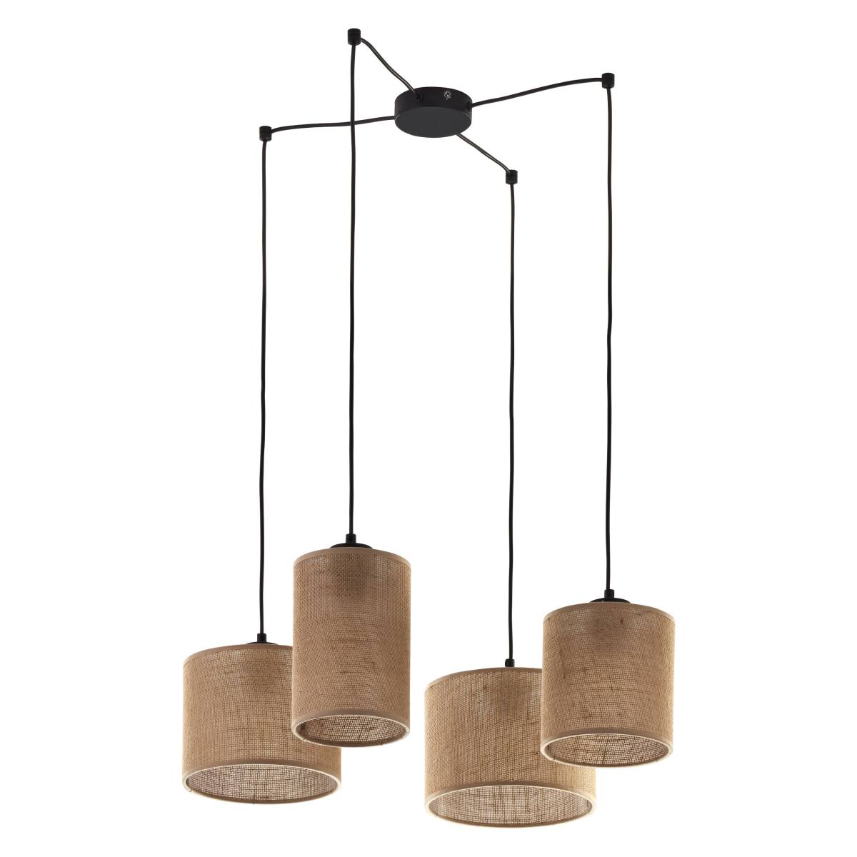 TK Jute loftlampe, m. 4 skærme, Loftlamper hos HomeNordic