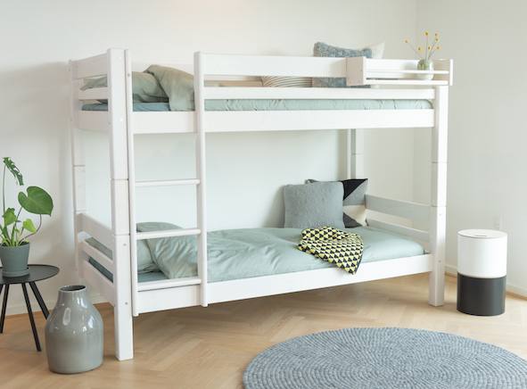 Køjeseng 90 x 200 cm, hvid, delbar, lige stige, 25 års garanti, Senge hos HomeNordic