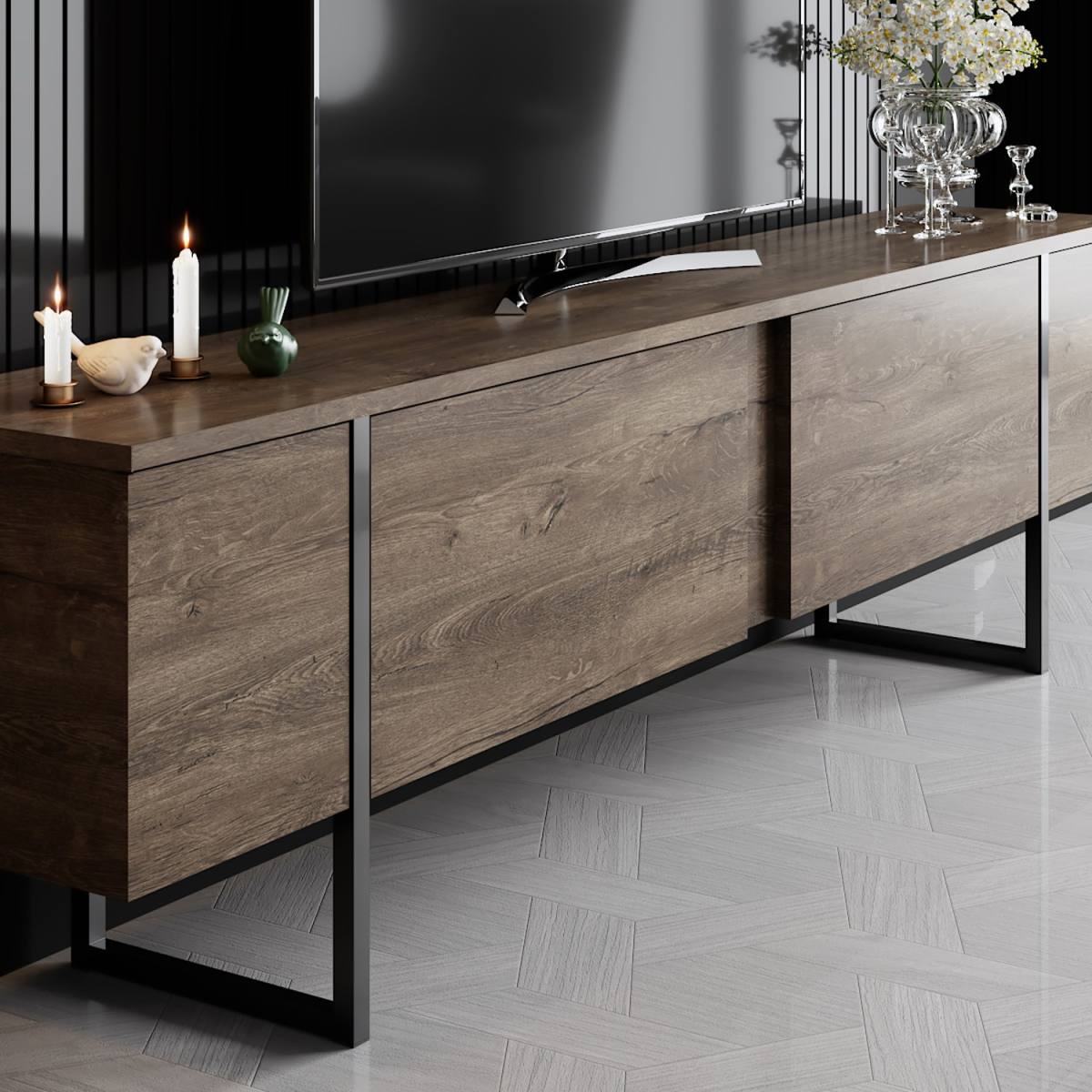 NORDVÄRK Luxe TV-bord, m. låger, produktbillede 4 af 8, TV-borde hos HomeNordic