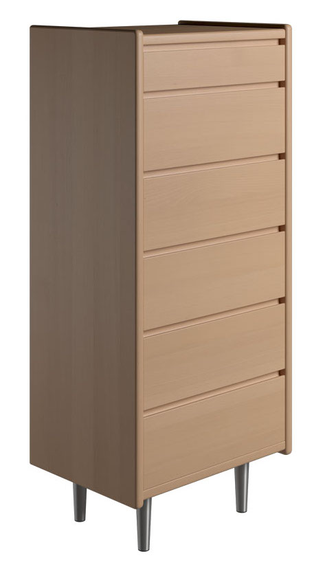 Krone kommode 50 cm bred med 6 skuffer i olieret egefiner, Kommoder hos HomeNordic