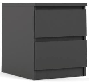 Nibe 40 cm bredt mat sort natbord med 2 skuffer., Kommoder hos HomeNordic