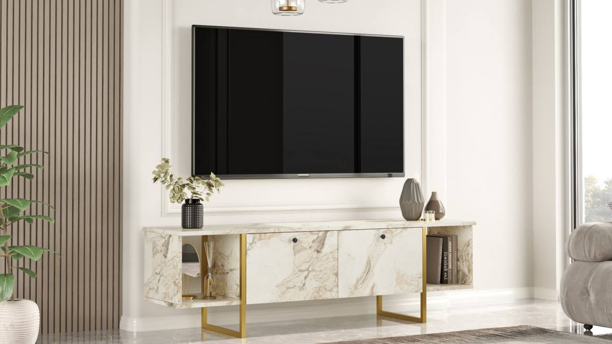 NORDVÄRK Vg30 TV-bord, m. 2 låger og 2 åbne rum, produktbillede 5 af 7, TV-borde hos HomeNordic