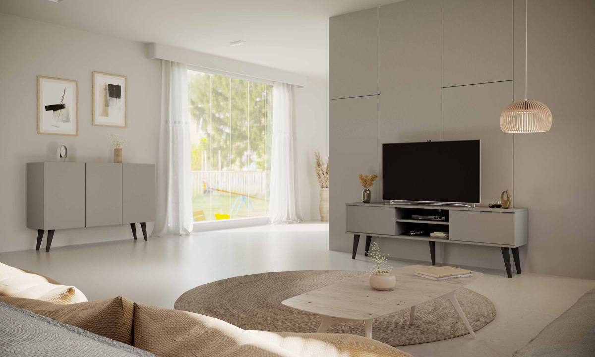 KOCOT RTV Toronto TV-bord, m. 2 låger og 1 hylde, produktbillede 6 af 7, TV-borde hos HomeNordic