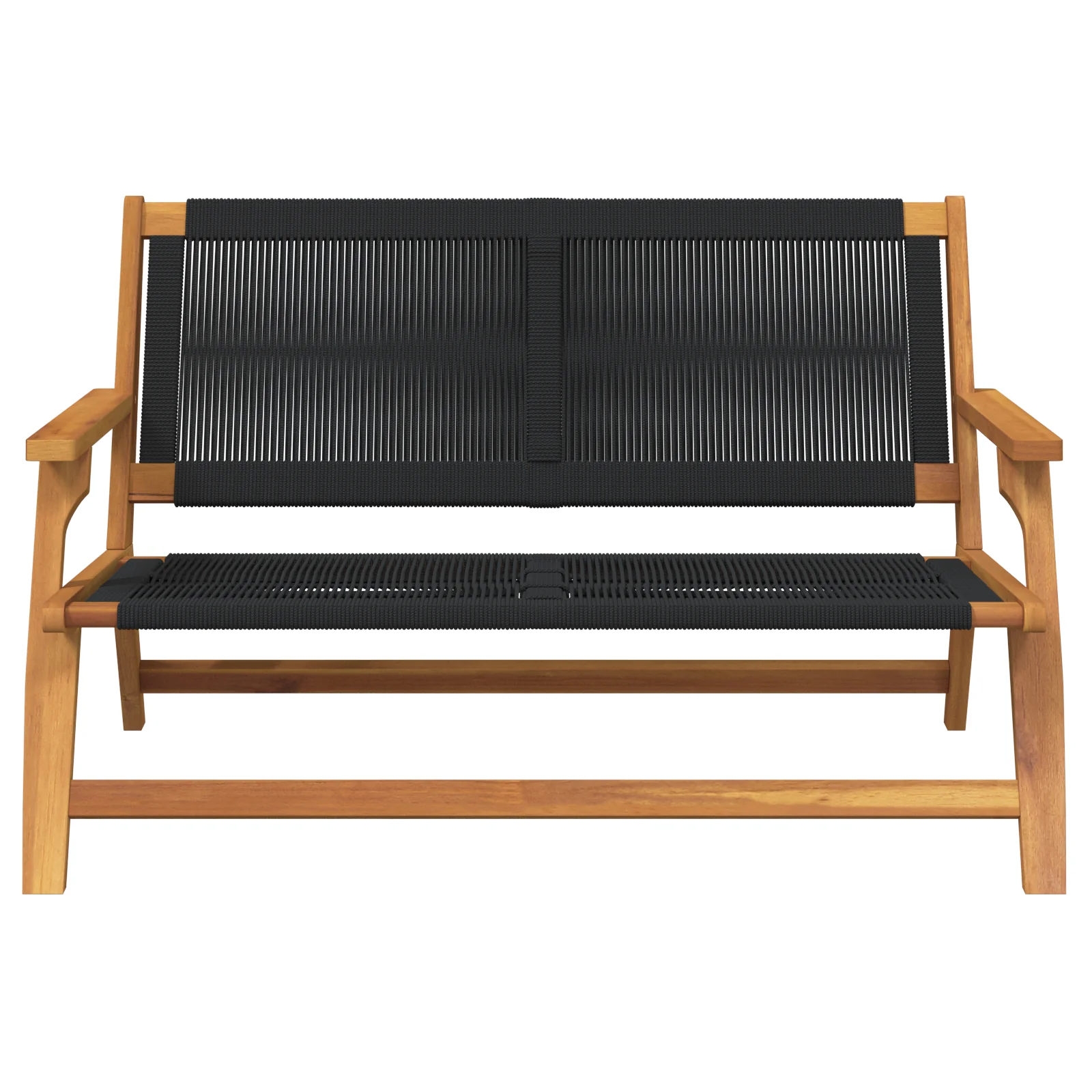 Havemøbler Sort 78 X 122 X 73Cm Massivt Akacietræ, produktbillede 5 af 10, Havestole i akacietræ hos HomeNordic