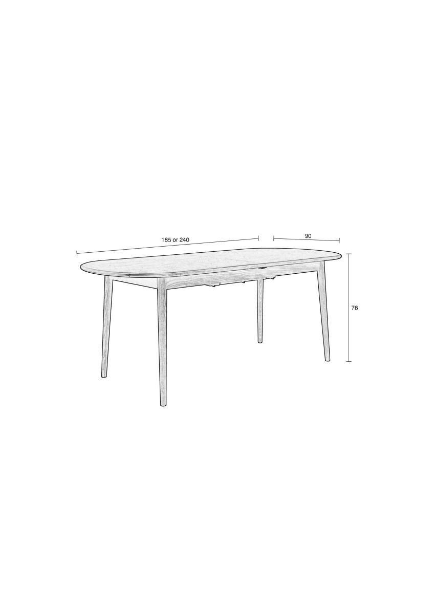 ZUIVER Twist spisebord, m. udtræk, oval, produktbillede 2 af 13, Spiseborde hos HomeNordic