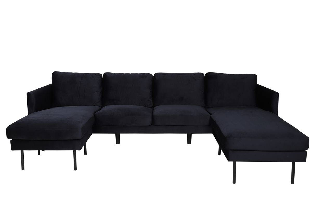 Polar - Sofa i U-form med sort fløjl – billede 11