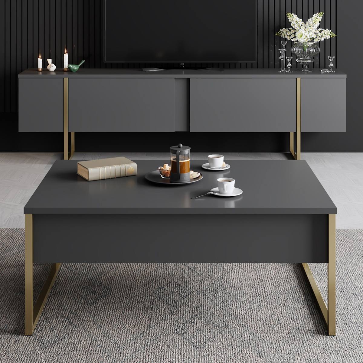 NORDVÄRK Luxe TV-bord, m. låger, produktbillede 4 af 6, TV-borde hos HomeNordic