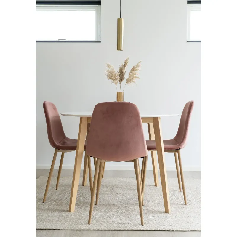 Spisebord i hvid og natur Ø105,h75 cm, produktbillede 12 af 19, Spiseborde hos HomeNordic