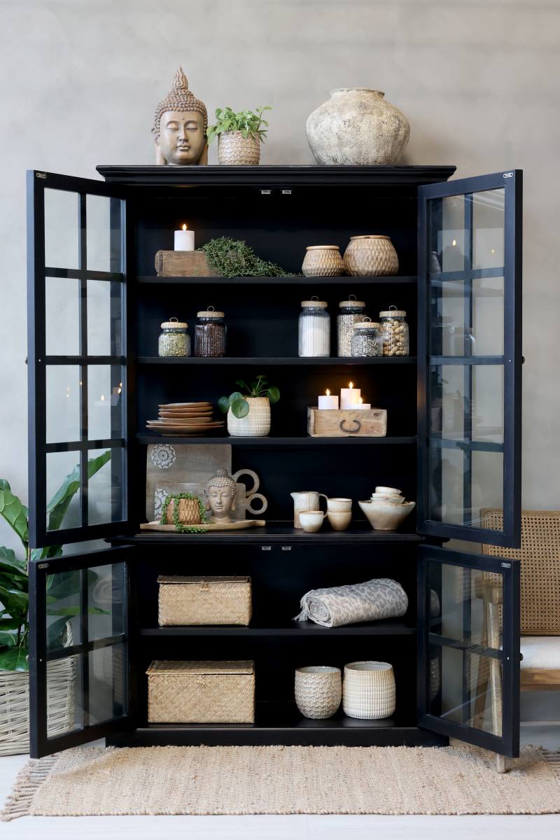 CHIC ANTIQUE MARSEILLE VITRINESKABE M/4 LÅGER SORT, produktbillede 8 af 24 hos HomeNordic