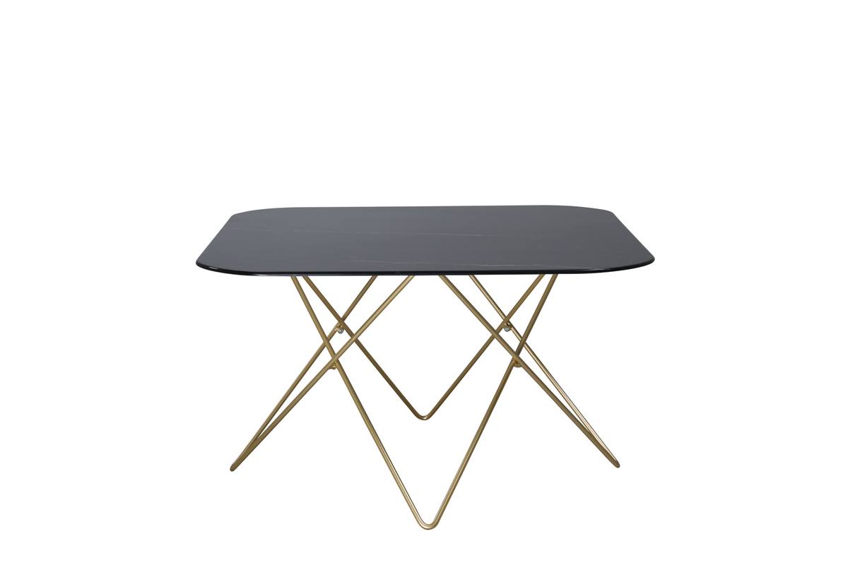 Tubas- Sofabord i sort marmor glas og messing metal, 80 x 80 cm, produktbillede 2 af 11, Moderne designs hos HomeNordic