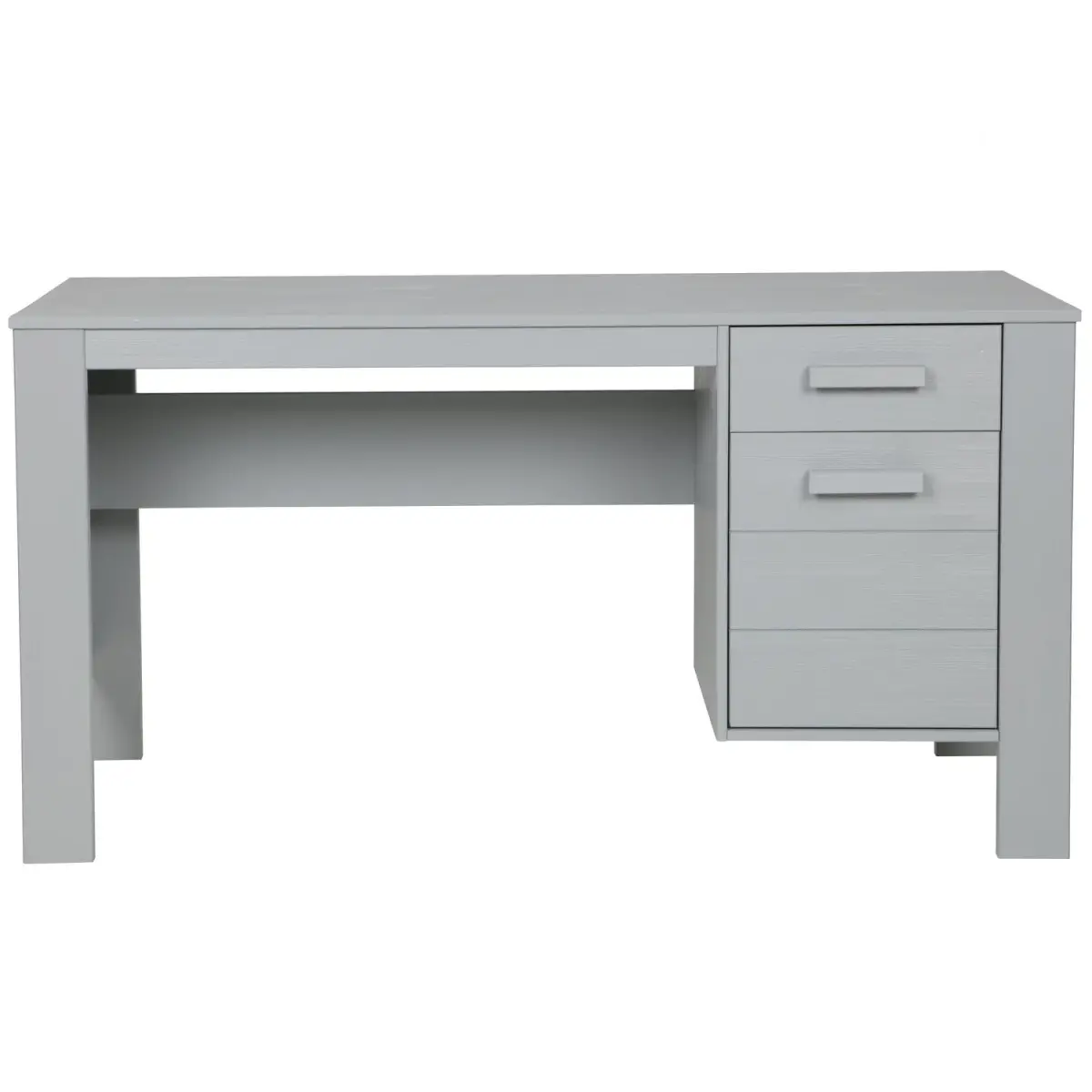 WOOOD - Dennis Skrivebord Fyrretræ Betongrå FSC 74x141x59 cm, Skriveborde hos HomeNordic