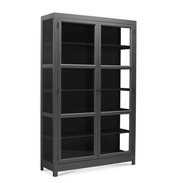 LIVINGOODIES VITRINSKAB CARLINGTON MELLEM /SORT, produktbillede 2 af 2, Vitrineskabe hos HomeNordic