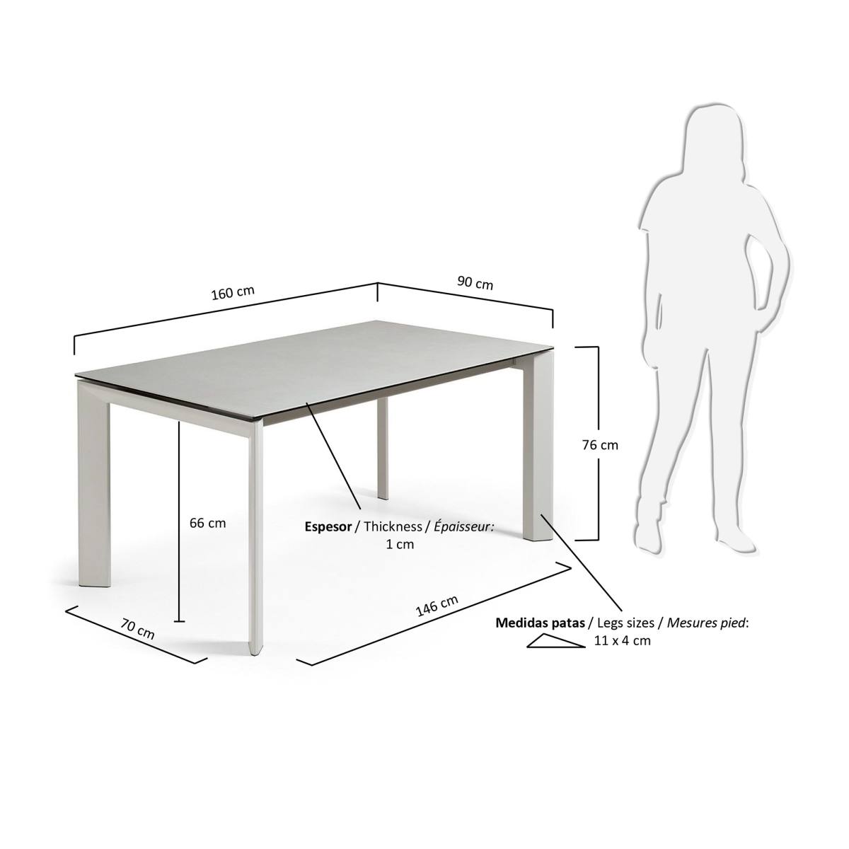 KAVE HOME Axis spisebord, m. butterflybordplade, produktbillede 2 af 4, Spiseborde hos HomeNordic