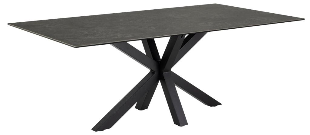 Sorgenfri spisebord 200 x 100 cm med sort keramisk bordplade og sort, Spiseborde hos HomeNordic