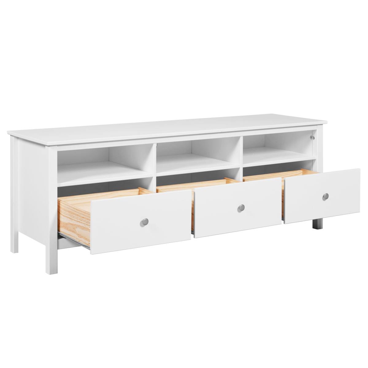 NORDIC LIVING COLLECTION Chilly Home TV-bord, m. 3 åbne rum og 3 skuffer, produktbillede 4 af 8, TV-borde hos HomeNordic