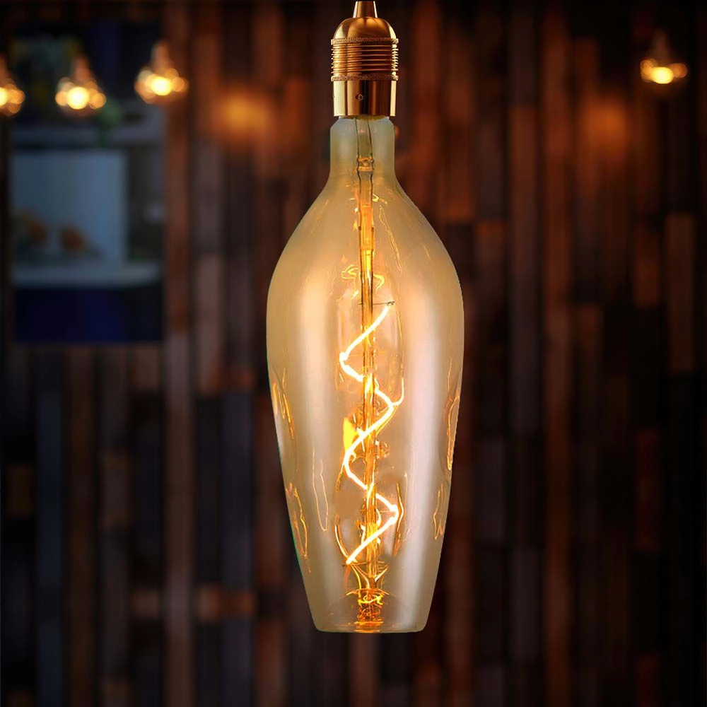 E27 4W LED filament spiralpære, Glas hos HomeNordic